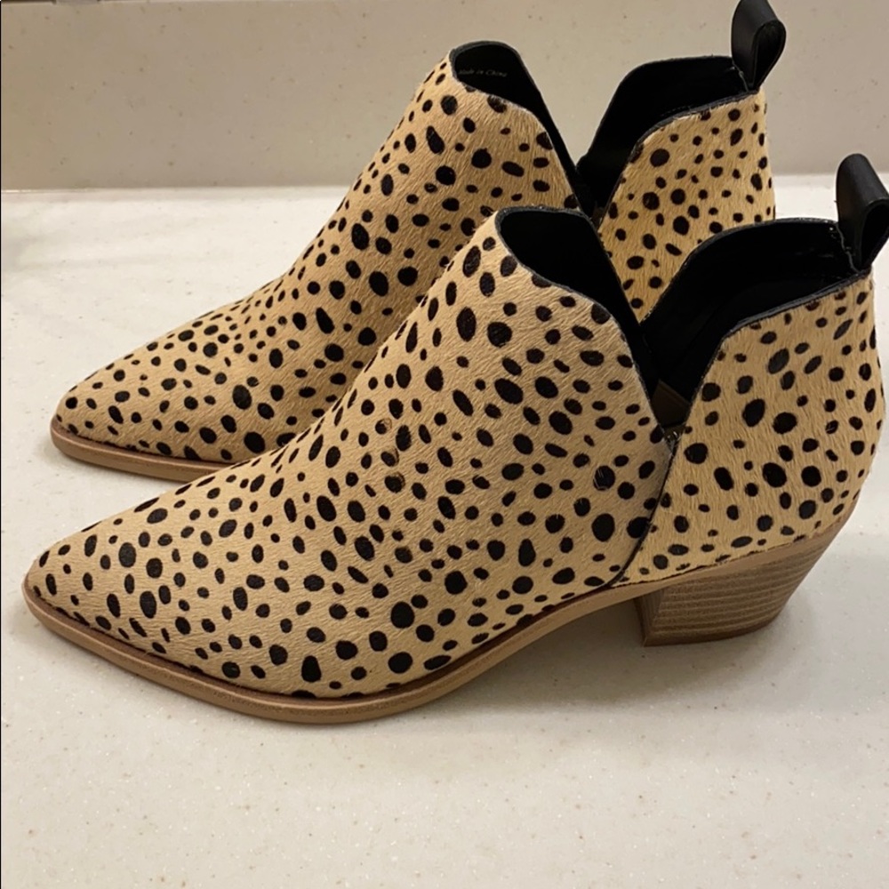 Calf Hair Leopard Booties - Picture 2 of 4
